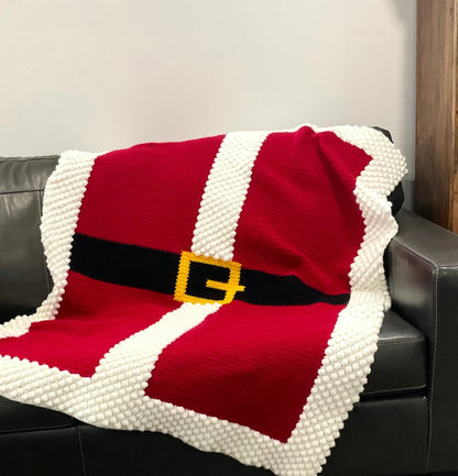 🎅 Santa Belt Crochet Blanket – Christmas Throw Pattern