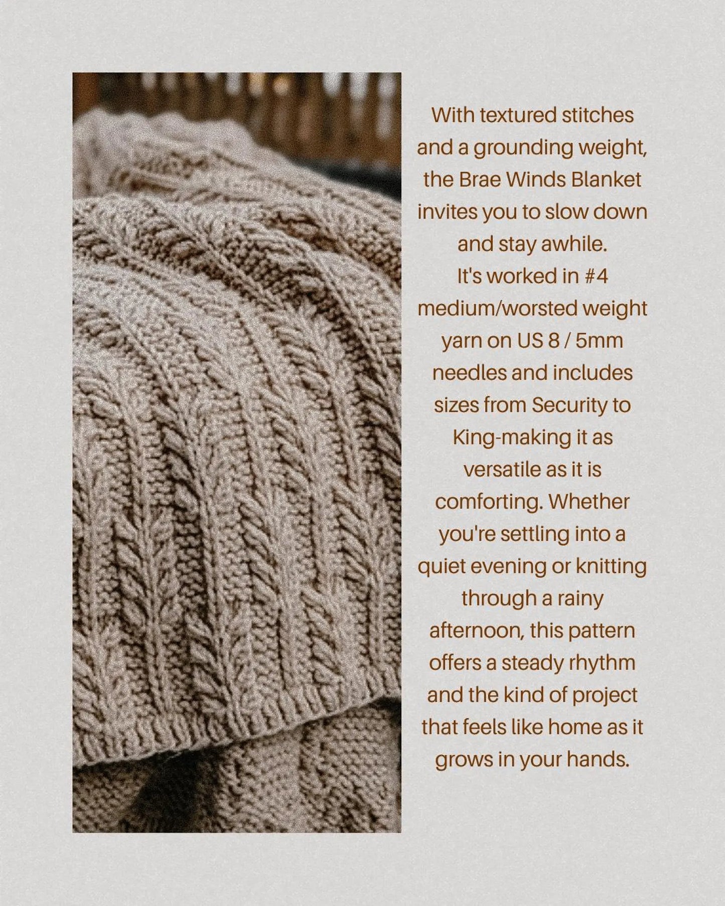 Golden Fields Textured Knit Blanket PDF