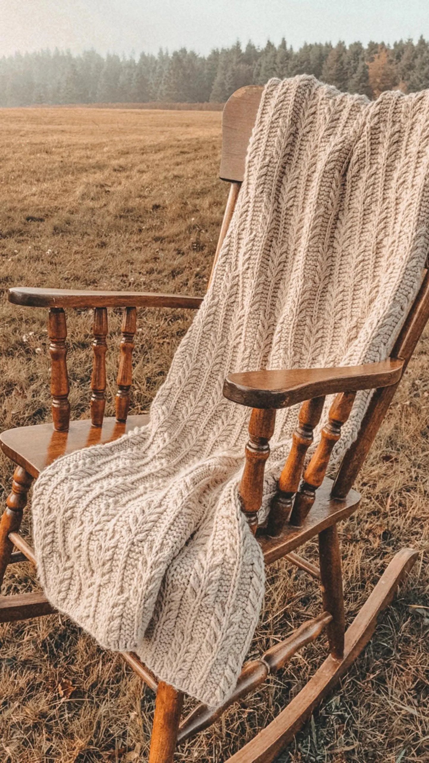 Golden Fields Textured Knit Blanket PDF