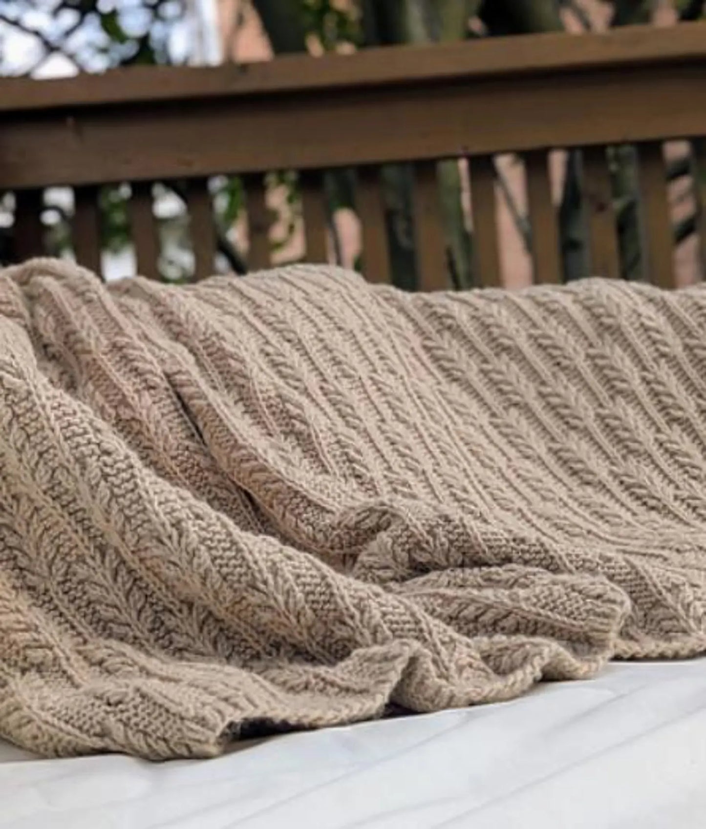 Golden Fields Textured Knit Blanket PDF