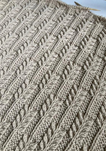 Golden Fields Textured Knit Blanket PDF