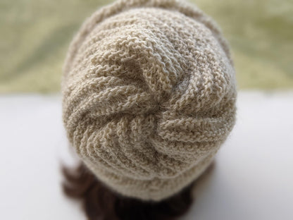 Flat Knit Diagonal Hat Pattern PDF