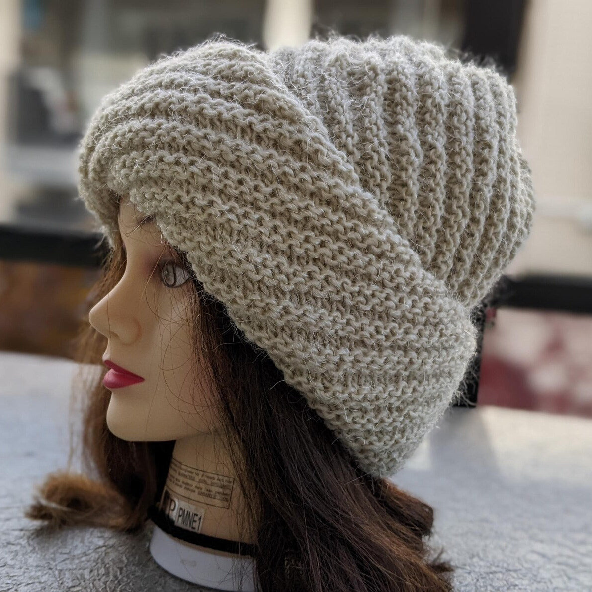 Flat Knit Diagonal Hat Pattern PDF