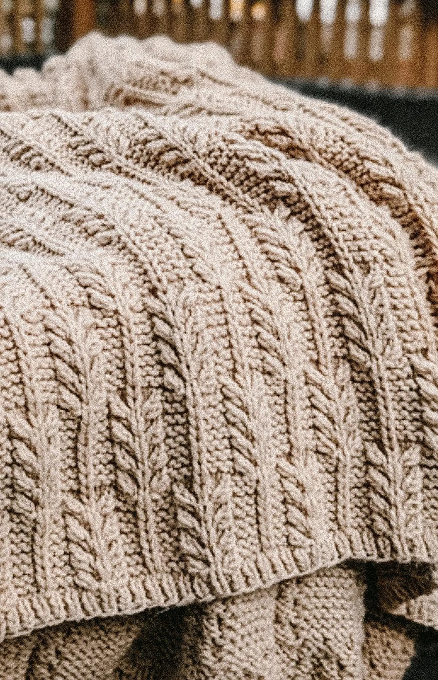 Golden Fields Textured Knit Blanket PDF