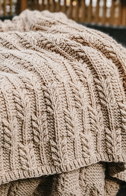 Golden Fields Textured Knit Blanket PDF