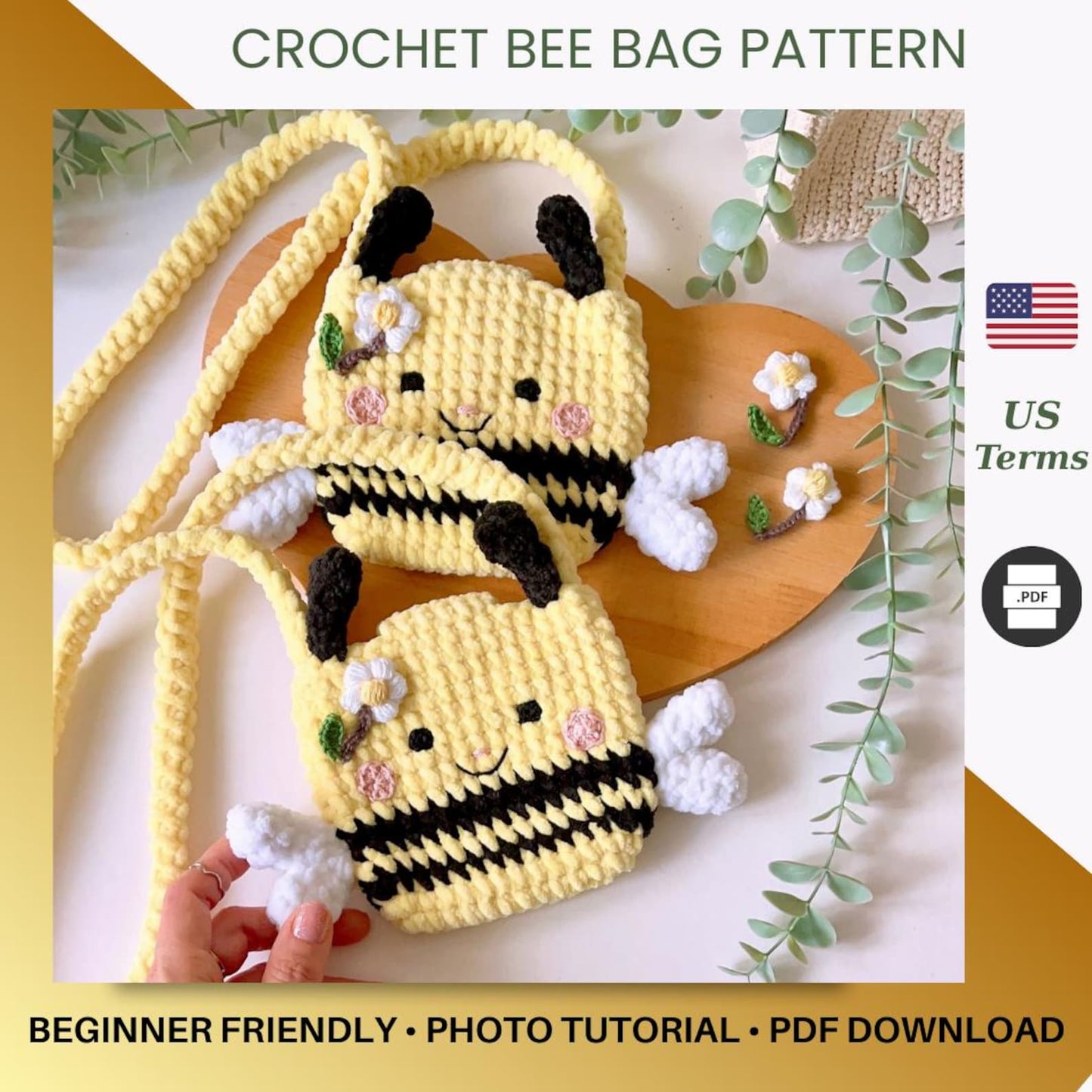 🐝 Bee Crossbody Bag Crochet Pattern ✨ PDF ✨
