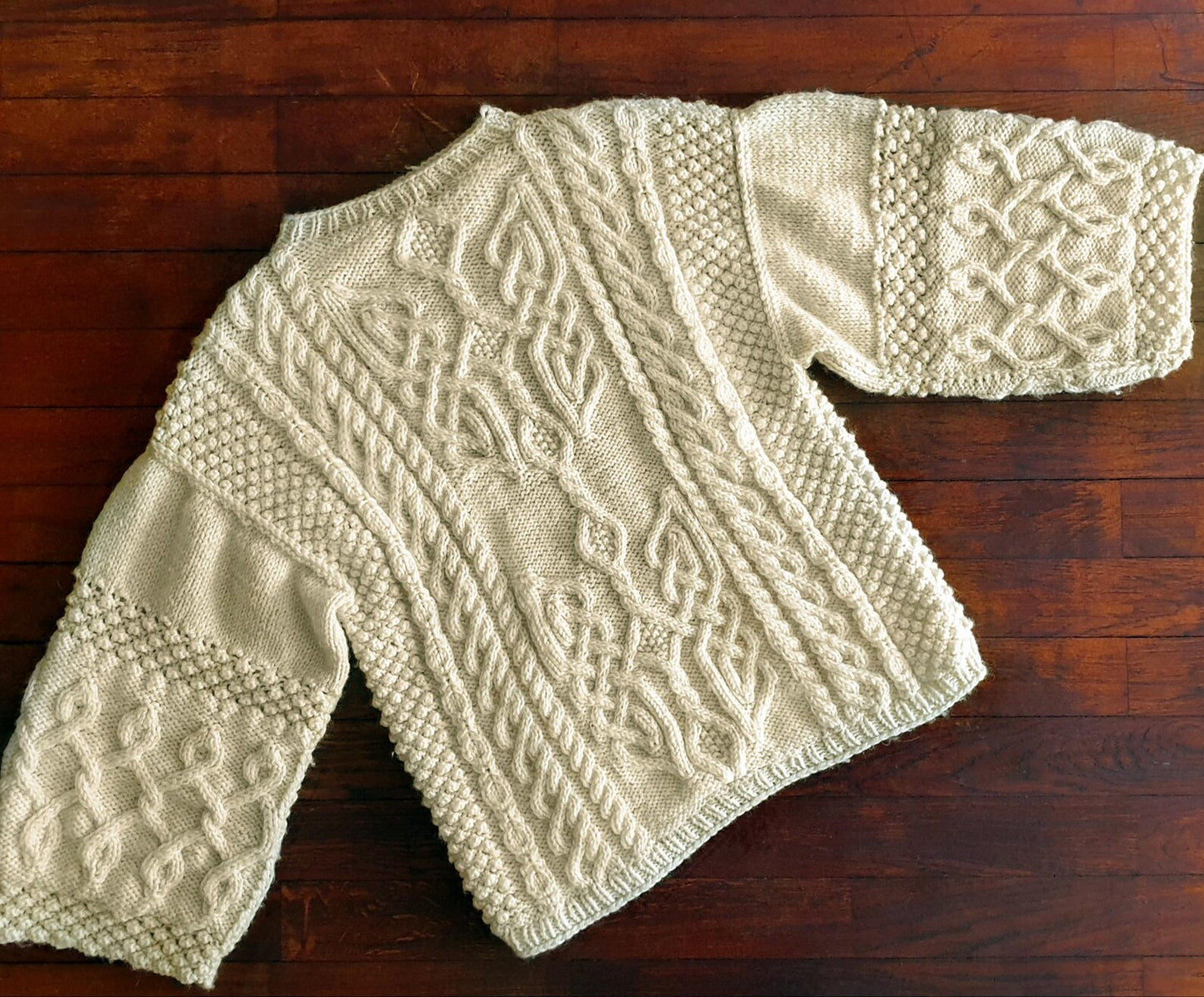 Aran Celtic Cable Sweater Knitting Pattern PDF