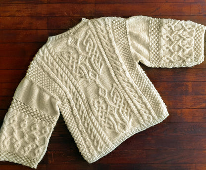 Aran Celtic Cable Sweater Knitting Pattern PDF