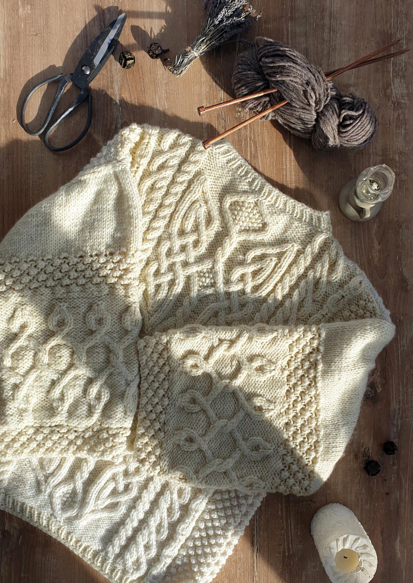 Aran Celtic Cable Sweater Knitting Pattern PDF