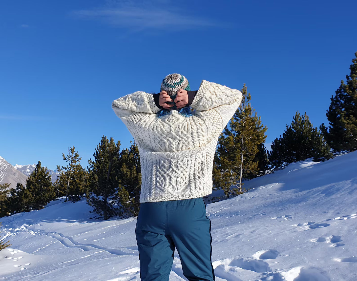 Aran Celtic Cable Sweater Knitting Pattern PDF