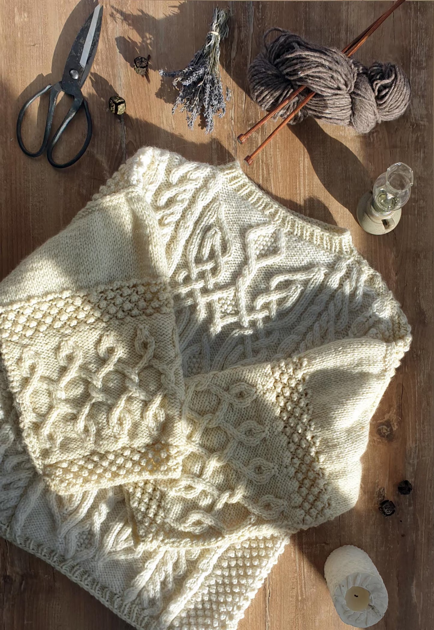 Aran Celtic Cable Sweater Knitting Pattern PDF