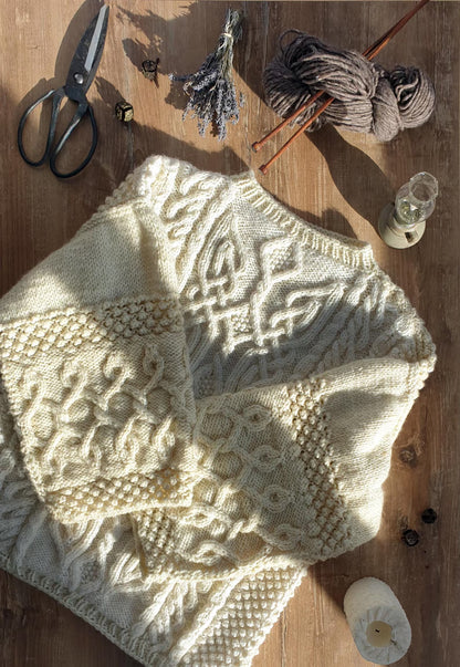 Aran Celtic Cable Sweater Knitting Pattern PDF