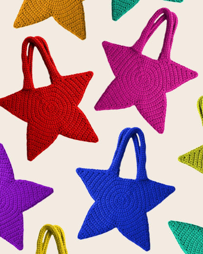 ⭐ Star Crochet Bag Pattern – Easy Beginner Tote ✨