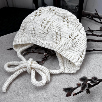 Aveline Baby Bonnet Knitting Pattern PDF