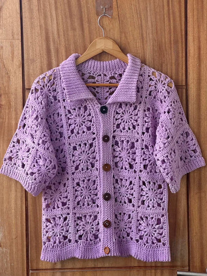 🌼 Granny Square T-Shirt Crochet Pattern PDF