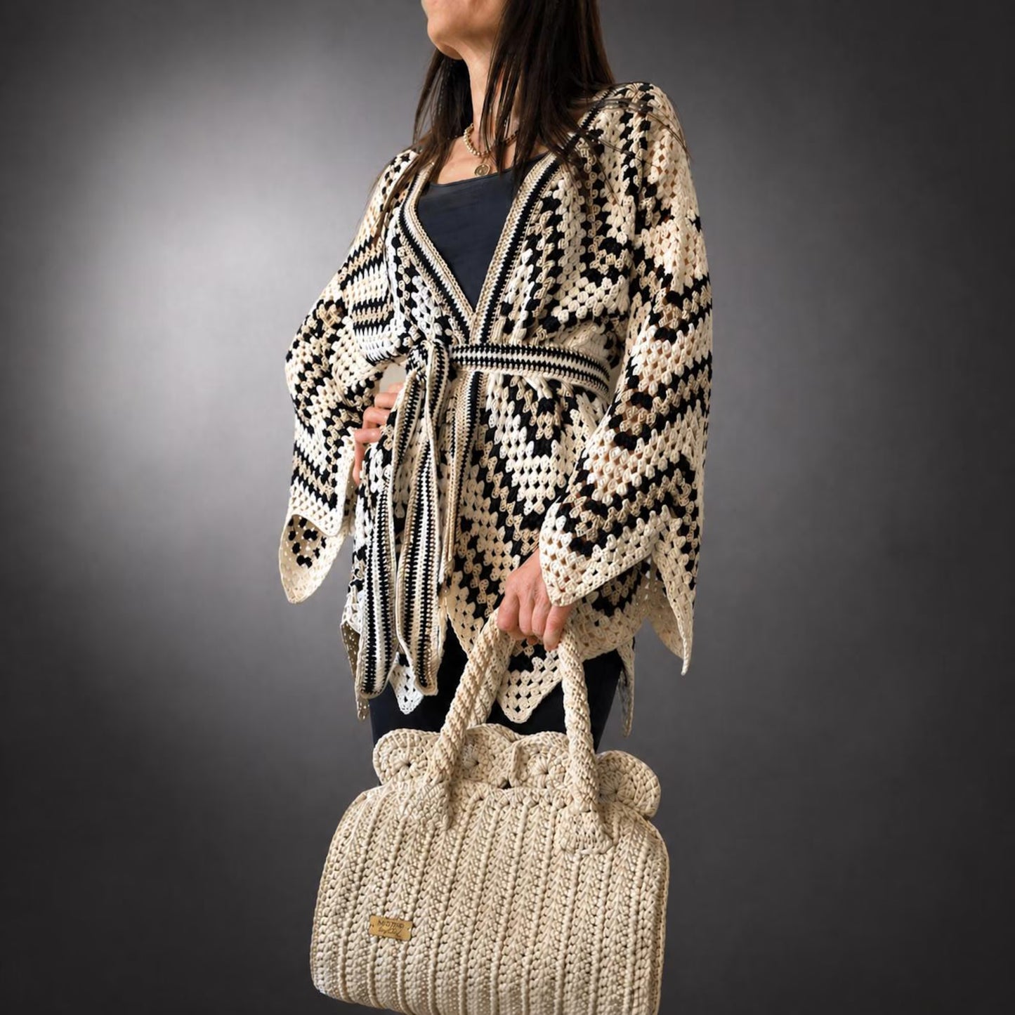 ✨ Boho Crochet Cardigan Pattern – Kimono Wrap Top PDF 🌿