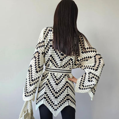 ✨ Boho Crochet Cardigan Pattern – Kimono Wrap Top PDF 🌿