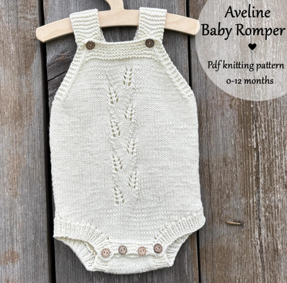 Aveline Baby Romper Knitting Pattern PDF