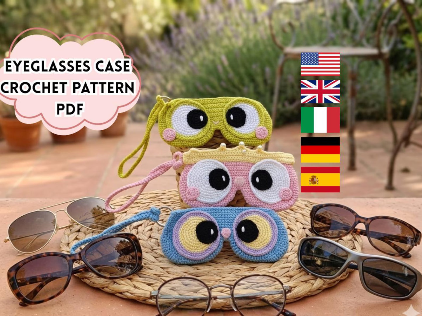 Kawaii Crochet Glasses Case Pattern PDF