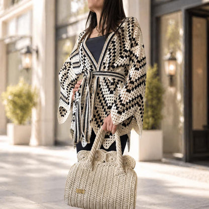 ✨ Boho Crochet Cardigan Pattern – Kimono Wrap Top PDF 🌿