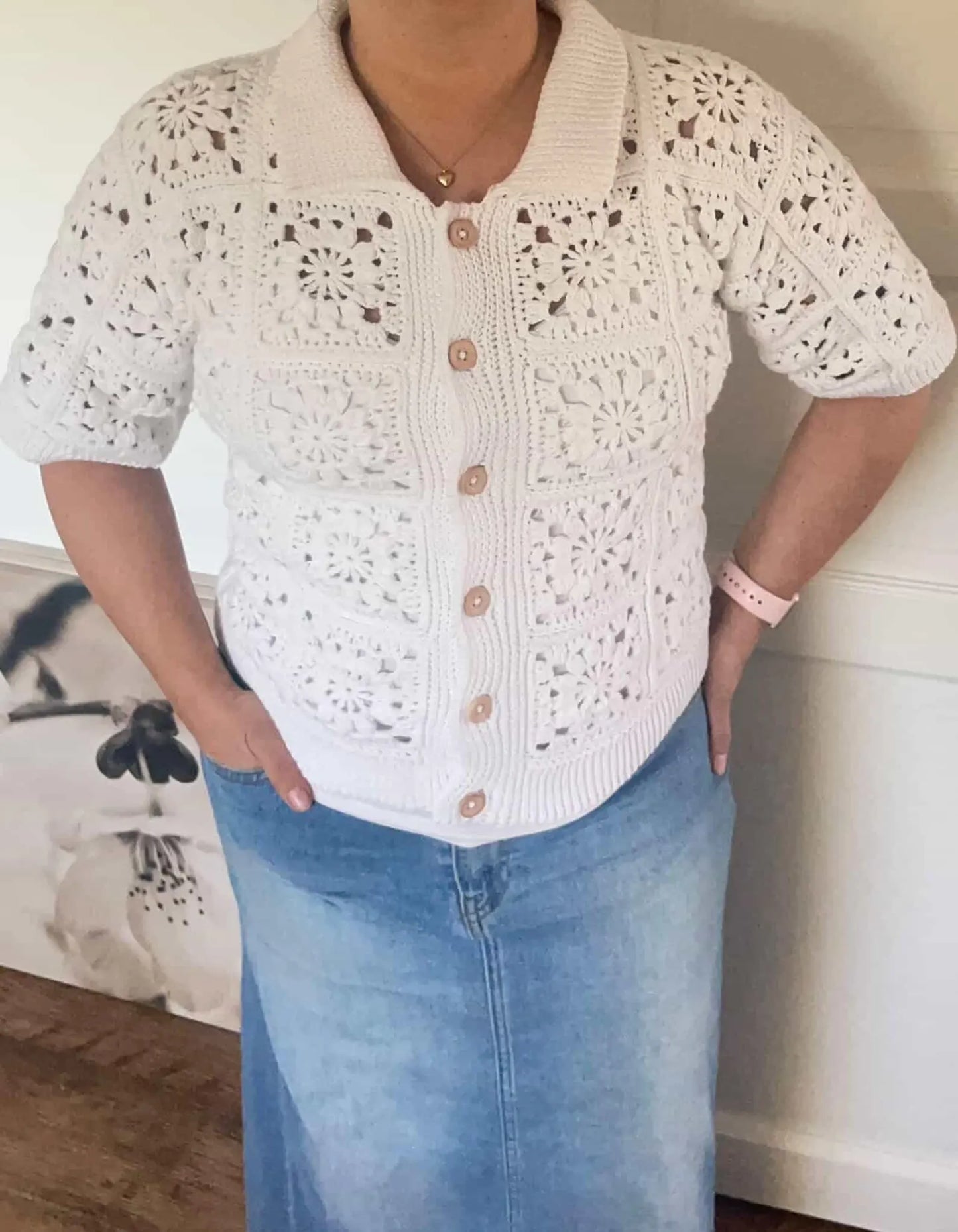 🌼 Granny Square T-Shirt Crochet Pattern PDF