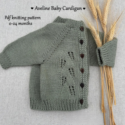 Aveline Baby Cardigan Knitting Pattern PDF