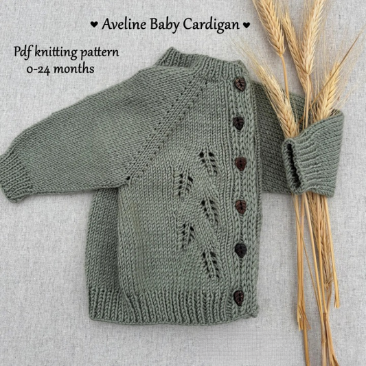 Aveline Baby Cardigan Knitting Pattern PDF