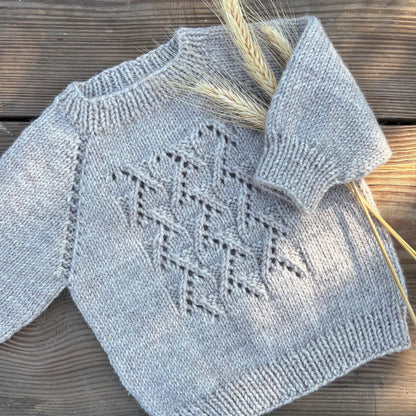 Frost Baby Sweater Knitting Pattern PDF