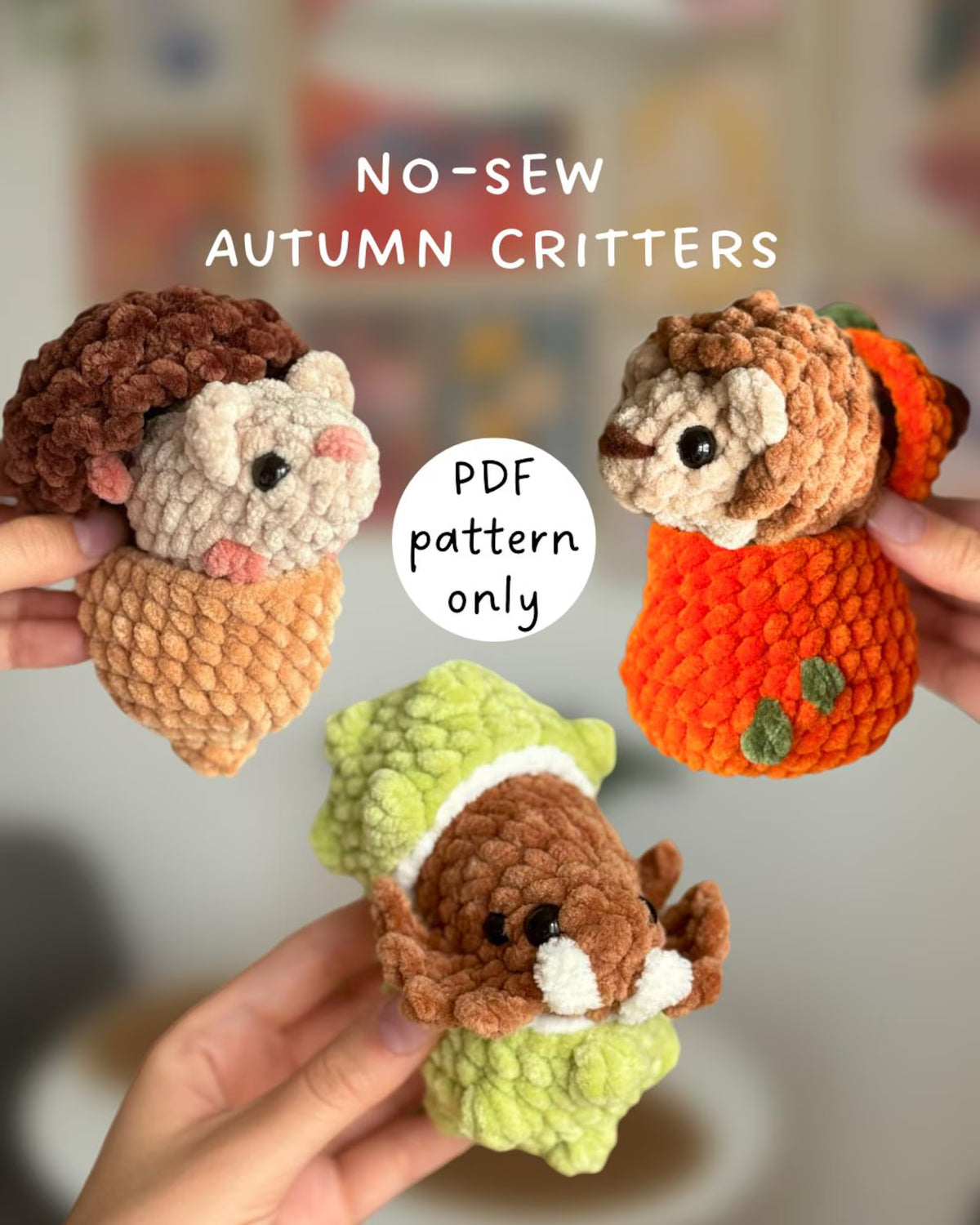 🍂No-Sew Mini Autumn Critters Crochet Pattern PDf_6 Designs