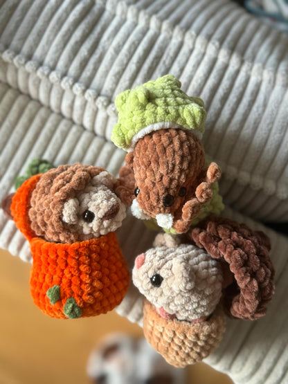 🍂No-Sew Mini Autumn Critters Crochet Pattern PDf_6 Designs