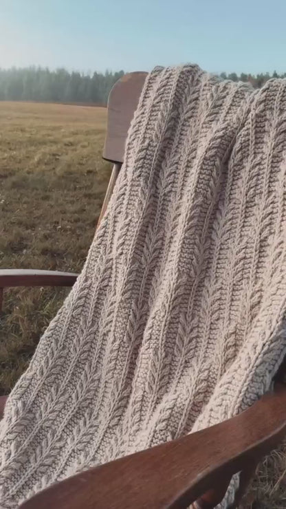 Golden Fields Textured Knit Blanket PDF