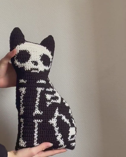 Skeleton Cat Pillow Crochet Pattern
