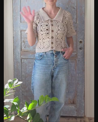 🌼 Granny Square T-Shirt Crochet Pattern PDF