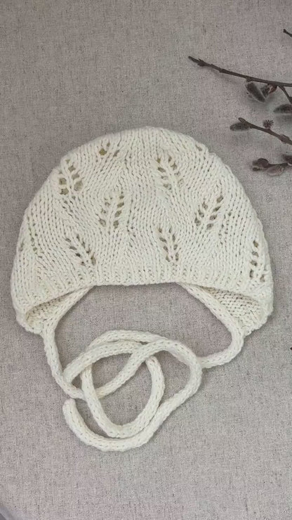 Aveline Baby Bonnet Knitting Pattern PDF
